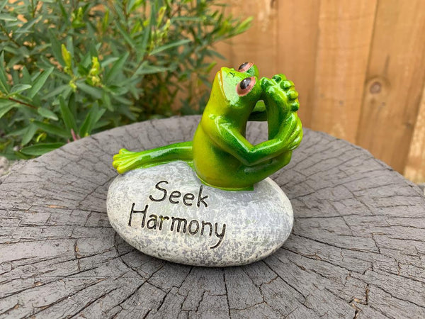 Frogs Decorative Yoga Frog on Stone Figurines Funny Garden Home Décor