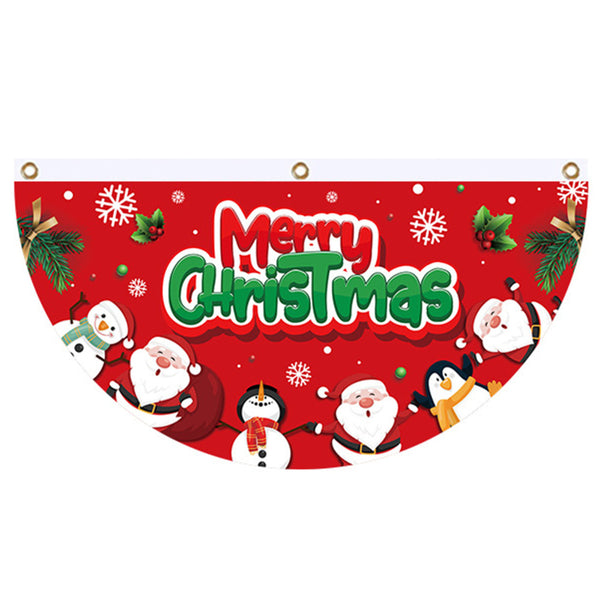 Merry Christmas Xmas Outdoor Banner Flag Pulling Santa Claus Hanging Decoration