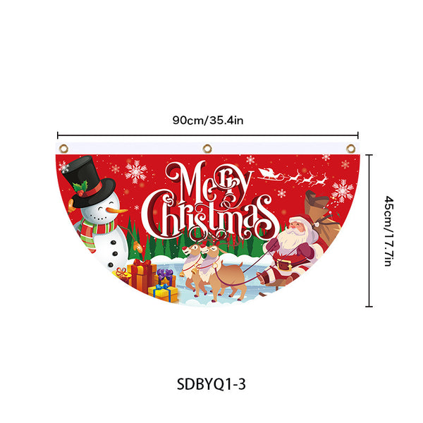 Merry Christmas Xmas Outdoor Banner Flag Pulling Santa Claus Hanging Decoration