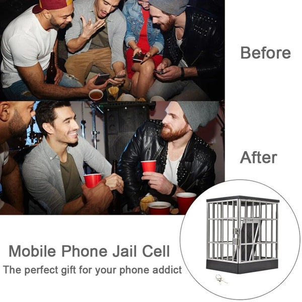 Mobile Phone Jail Lock Up Safe Smartphone Storage Box Prison Cell L
