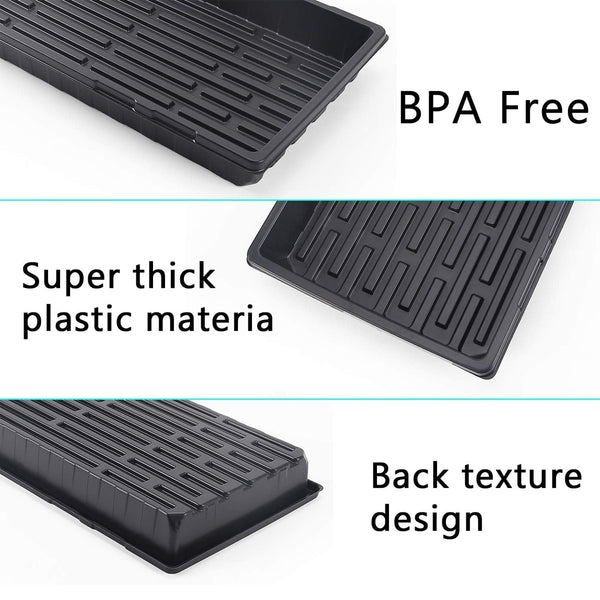 10pcs Garden Black Plastic Rectangle Plant Seedling Propagation Seedin