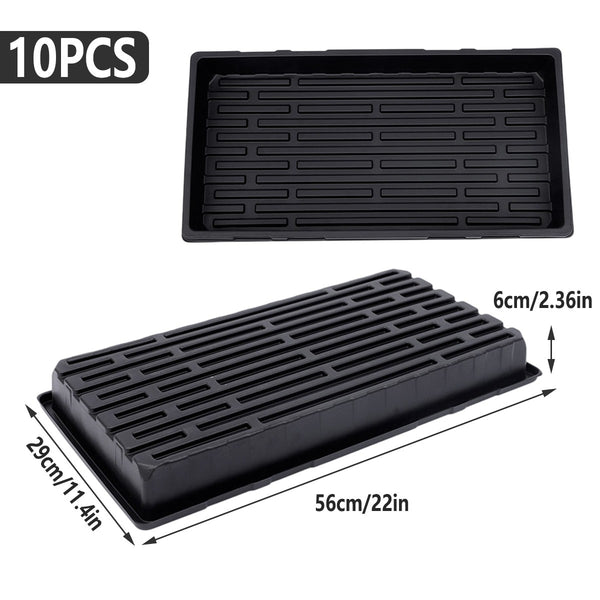 10pcs Garden Black Plastic Rectangle Plant Seedling Propagation Seedin