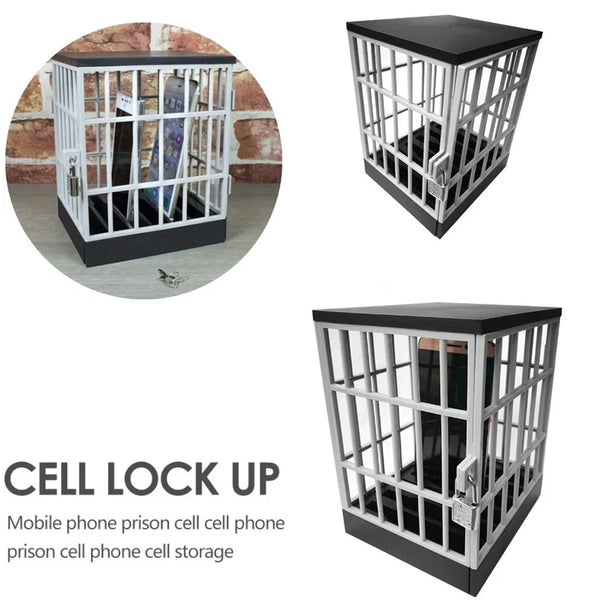 Mobile Phone Jail Lock Up Safe Smartphone Storage Box Prison Cell L