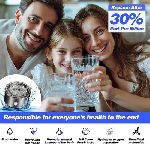 450ML Hydrogen Water Bottle Generator Rich Ionizer Glass Drink Cup USB