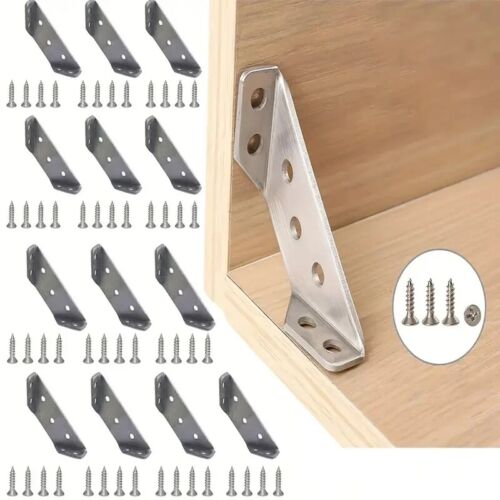 50PCS Universal Furniture Corner Connector Stainless Steel Angle Corne