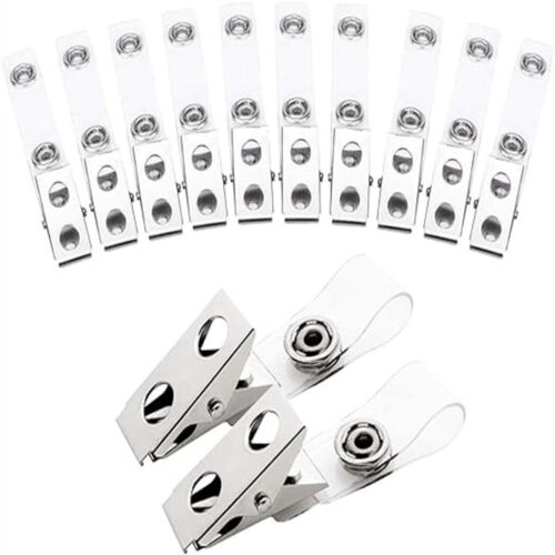 50Sets Badge Holder With Metal Clips Clear Name Tag Badge Holder With