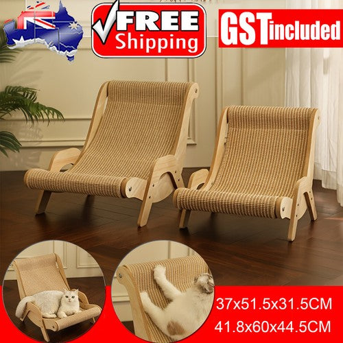 2-in-1 Durable Cat Hammock & Scratcher - Jute Rope No Shredding Chair