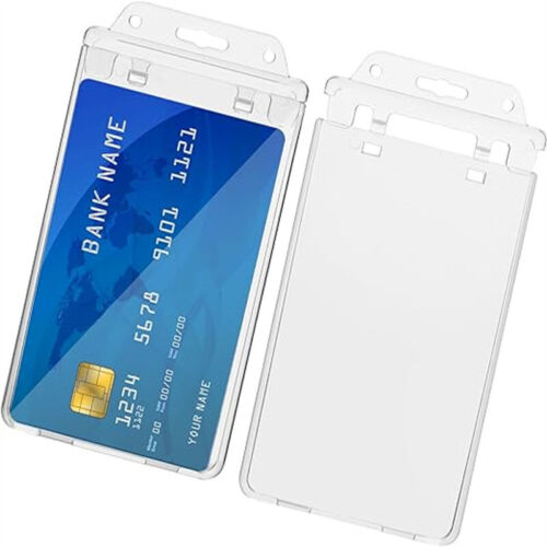 10X Hard Plastic Badge ID Card Holder Lanyard Business Work Pouch Doub