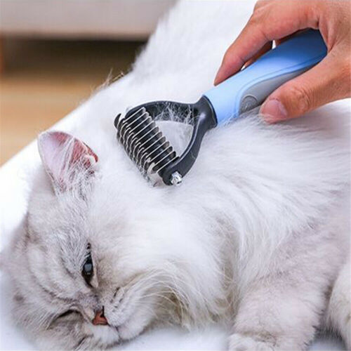 2x Dog Pet Grooming Comb Brush Undercoat Rake Dematting Deshedding Tri