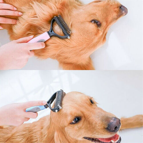 2x Dog Pet Grooming Comb Brush Undercoat Rake Dematting Deshedding Tri
