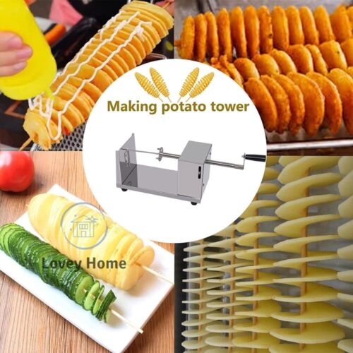 Stainless Steel Potato Twister Tornado Slicer Cutter Vegetable Spiral