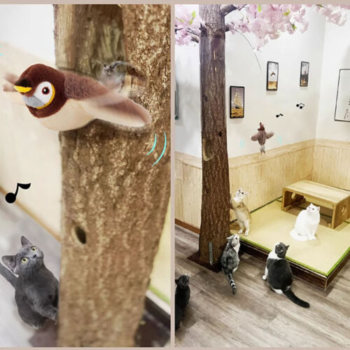 Electronic Interactive Cat Toy Flapping Wings Sparrow Bird Catnip Toys