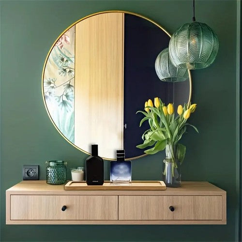 3PCS Bamboo Serving Tray Versatile Round-Edged Vanity Organizer forTea