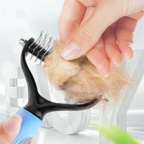 2x Dog Pet Grooming Comb Brush Undercoat Rake Dematting Deshedding Tri