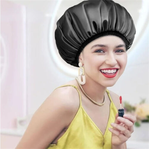 Shower Cap,Terry Lined Shower Cap for Women Reusable for Women Long Ha