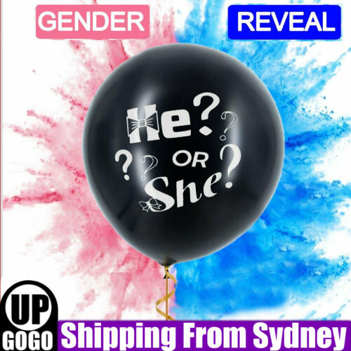 He or She Pop To See Gender Reveal Jumbo Baby Shower Balloon Powder Pi