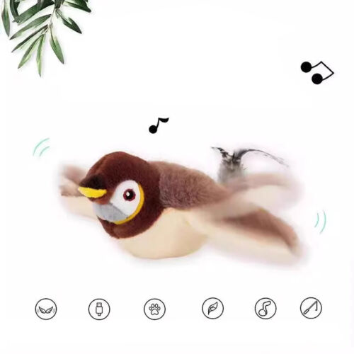 Electronic Interactive Cat Toy Flapping Wings Sparrow Bird Catnip Toys