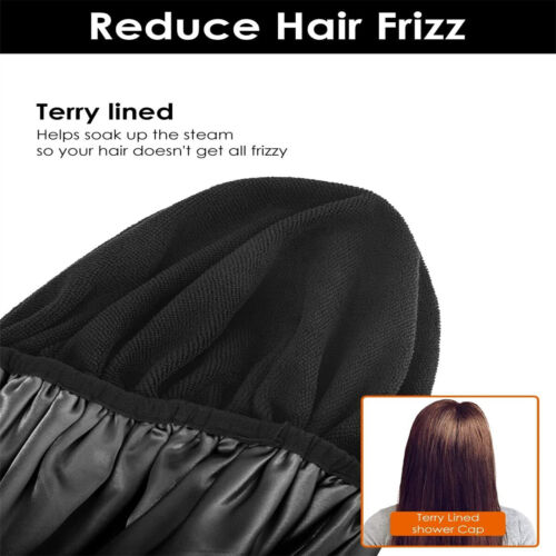 Shower Cap,Terry Lined Shower Cap for Women Reusable for Women Long Ha