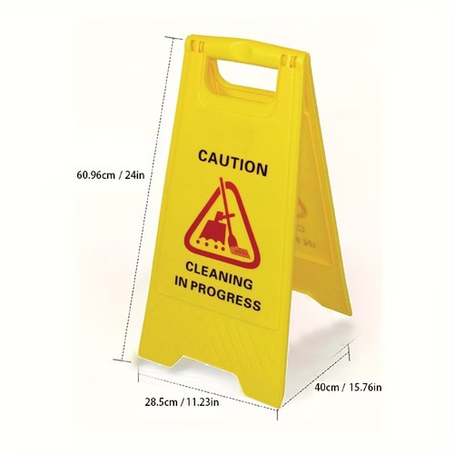 Caution CLEANING IN PROGRESS Cleaning Hazard Warning Yellow Frame