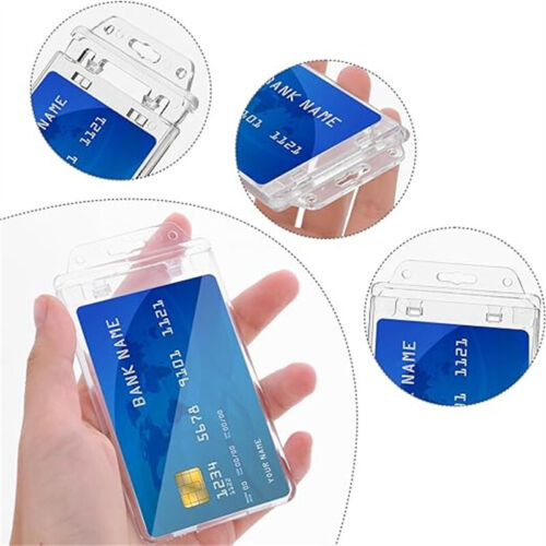10X Hard Plastic Badge ID Card Holder Lanyard Business Work Pouch Doub