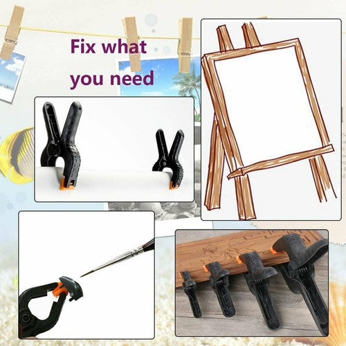 12X Hard Plastic Spring Clamps Set Quick DIY Tools Grip Clips Nylon He