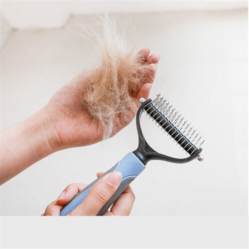 2x Dog Pet Grooming Comb Brush Undercoat Rake Dematting Deshedding Tri