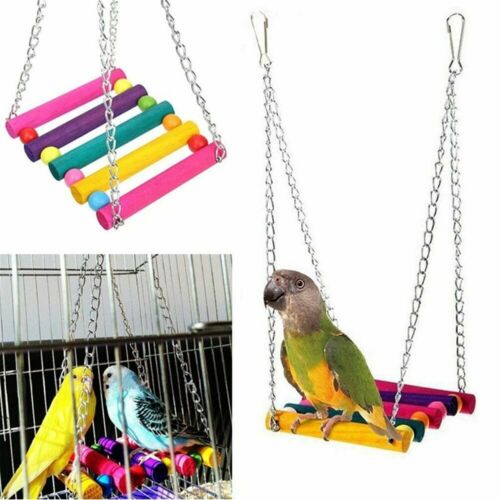 Bird Toys Parrot Swing Toys Chewing Hanging Bell Cockatiel Cage