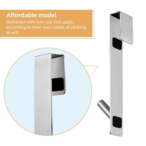 2xStainless Steel Long Large Over The Door Hanger Front/Back Door Hook