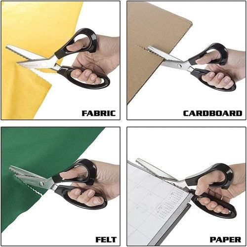 2pcs Dressmaking Shears Crafts Zig Zag Cut Serrated Scissors Serrated