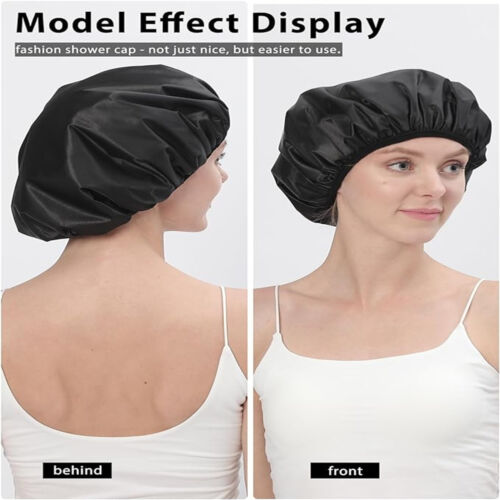 Shower Cap,Terry Lined Shower Cap for Women Reusable for Women Long Ha