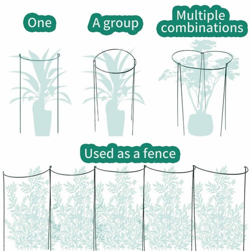 10PCS Garden Plant Support Ring Semi-Circular Flower Plant Trellis Sta