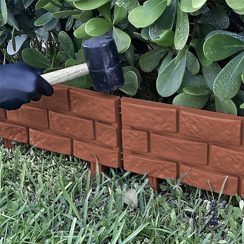 Flower Bed Edging Plastic Garden Fence DIY Stone Brick Effect Law