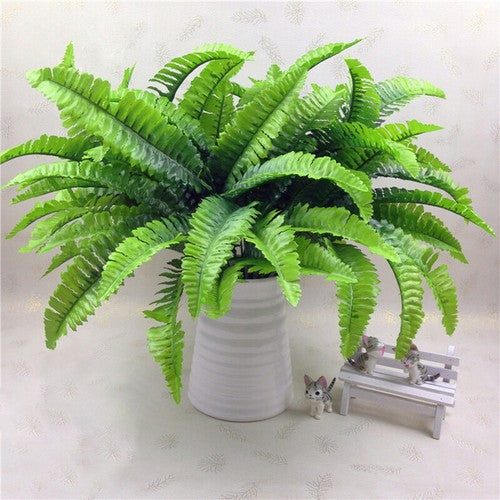 10pcs Bunch 43cm Artificial Persian Leaves Fern Grass Green Plant Gard