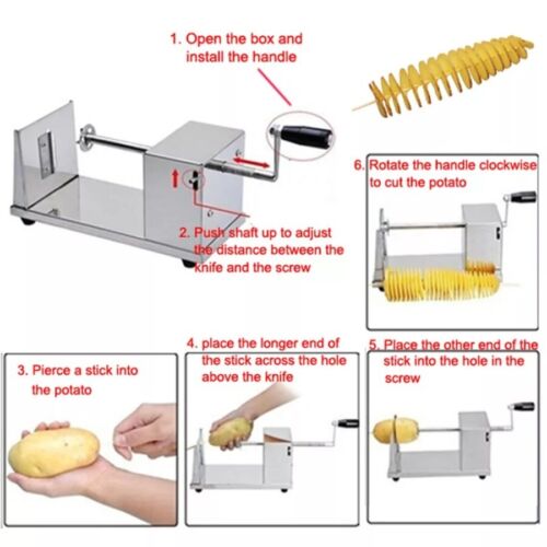 Stainless Steel Potato Twister Tornado Slicer Cutter Vegetable Spiral