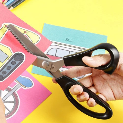 2pcs Dressmaking Shears Crafts Zig Zag Cut Serrated Scissors Serrated