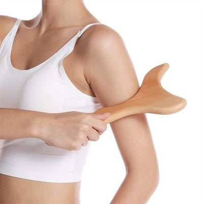 2x Beechwood Massager Meridian Scraping Board for Body Muscle Relaxati