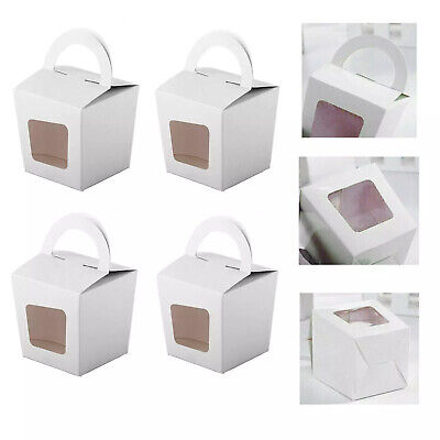Cupcake Boxes White Single Cupcake Boxes,Cake Box with Clear Window