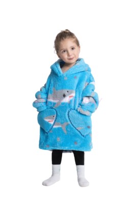 Oversized Adult 1.4m Long Kid Toddler Hooded Blanket Hoodie Ultra Swea