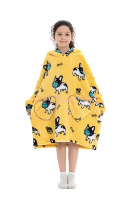 Oversized Adult 1.4m Long Kid Toddler Hooded Blanket Hoodie Ultra Swea
