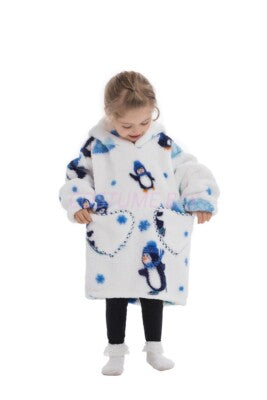 Oversized Adult 1.4m Long Kid Toddler Hooded Blanket Hoodie Ultra Swea