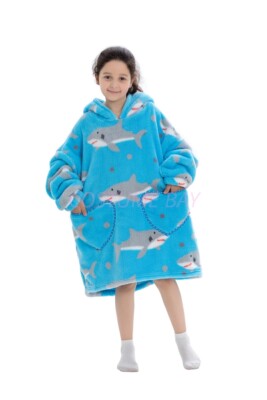 Oversized Adult 1.4m Long Kid Toddler Hooded Blanket Hoodie Ultra Swea