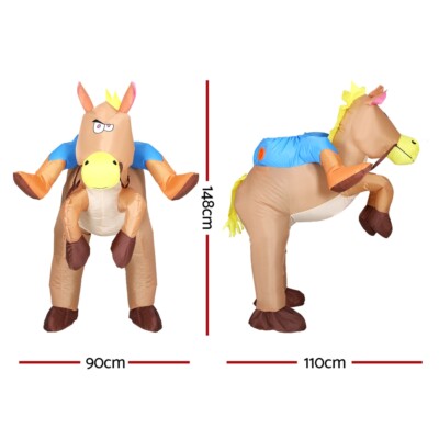 Inflatable Cowboy Costume Adult Suit Blow Up Party Fancy Dress Hallowe