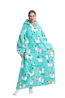Oversized Adult 1.4m Long Kid Toddler Hooded Blanket Hoodie Ultra Swea