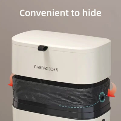 Wall Mounted Hanging Waste Bin with Lid Household Cabinet Trash Can Cr