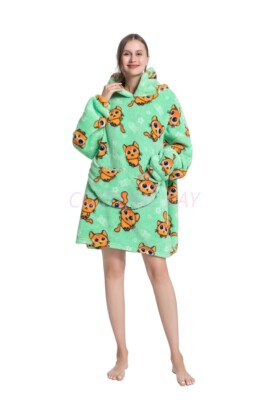 Oversized Adult 1.4m Long Kid Toddler Hooded Blanket Hoodie Ultra Swea