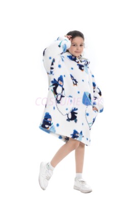 Oversized Adult 1.4m Long Kid Toddler Hooded Blanket Hoodie Ultra Swea