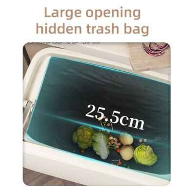 Wall Mounted Hanging Waste Bin with Lid Household Cabinet Trash Can Cr