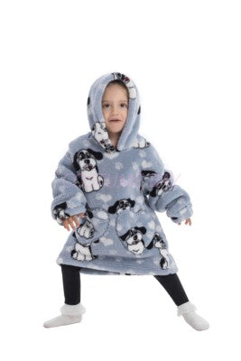 Oversized Adult 1.4m Long Kid Toddler Hooded Blanket Hoodie Ultra Swea
