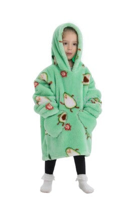 Oversized Adult 1.4m Long Kid Toddler Hooded Blanket Hoodie Ultra Swea