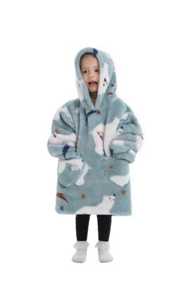 Oversized Adult 1.4m Long Kid Toddler Hooded Blanket Hoodie Ultra Swea